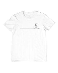 Camiseta Clássica - Branca - Casal, menina e gato