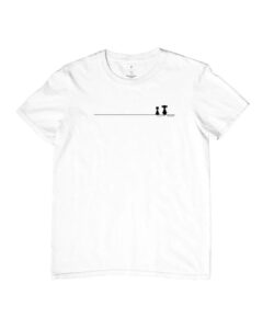 Camiseta Clássica - Branca - Gato e Cachorro