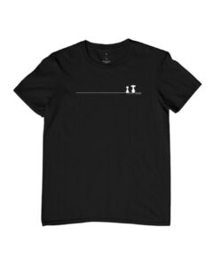 Camiseta Clássica - Minimalista - Preta - Cachorro e gato